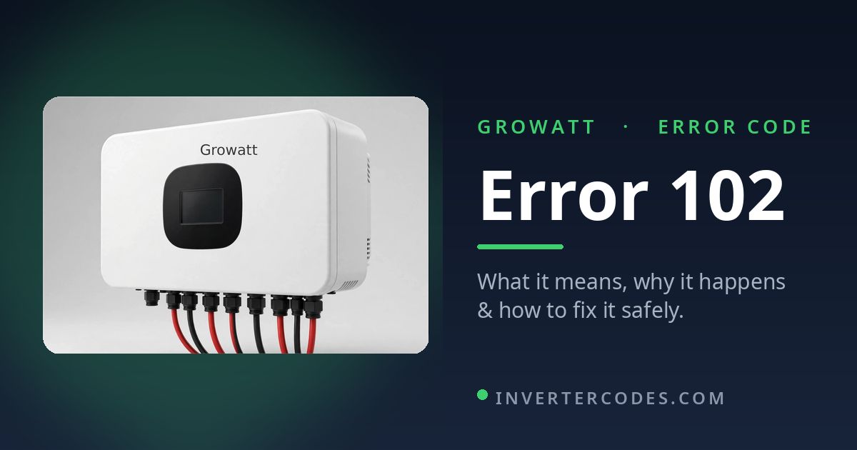Growatt Inverter Error 102: Meaning, Causes & Safe Fix