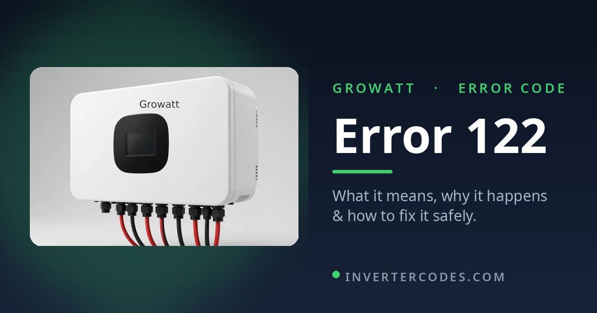 Growatt Inverter Error 122: Meaning, Causes & Safe Fix