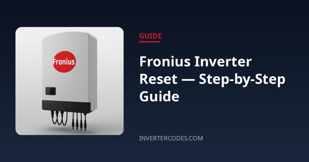 One X Solar Inverter Inverter Error Codes: Every Code Explained | InverterCodes