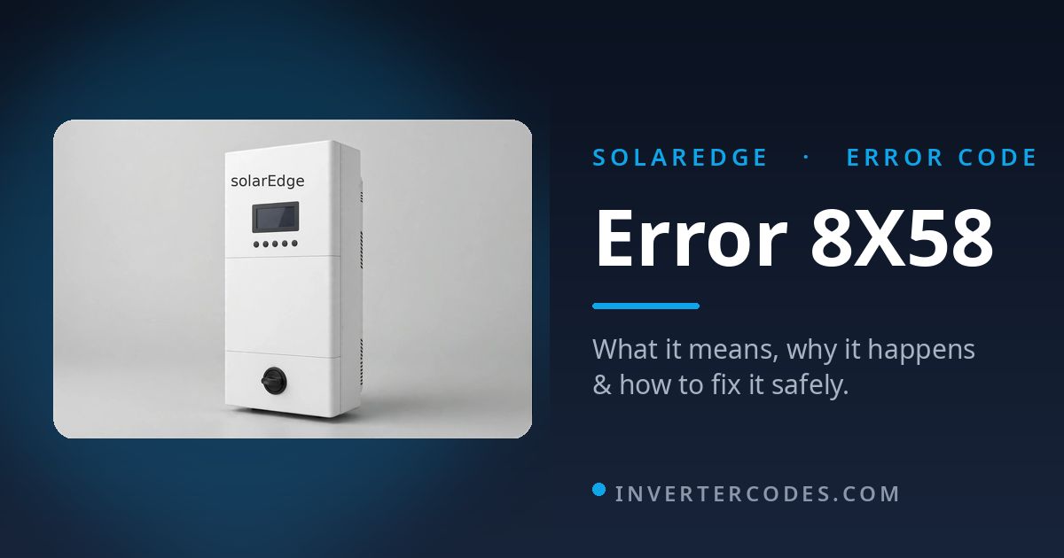 SolarEdge Inverter Error 8X58: Meaning, Causes & Safe Fix