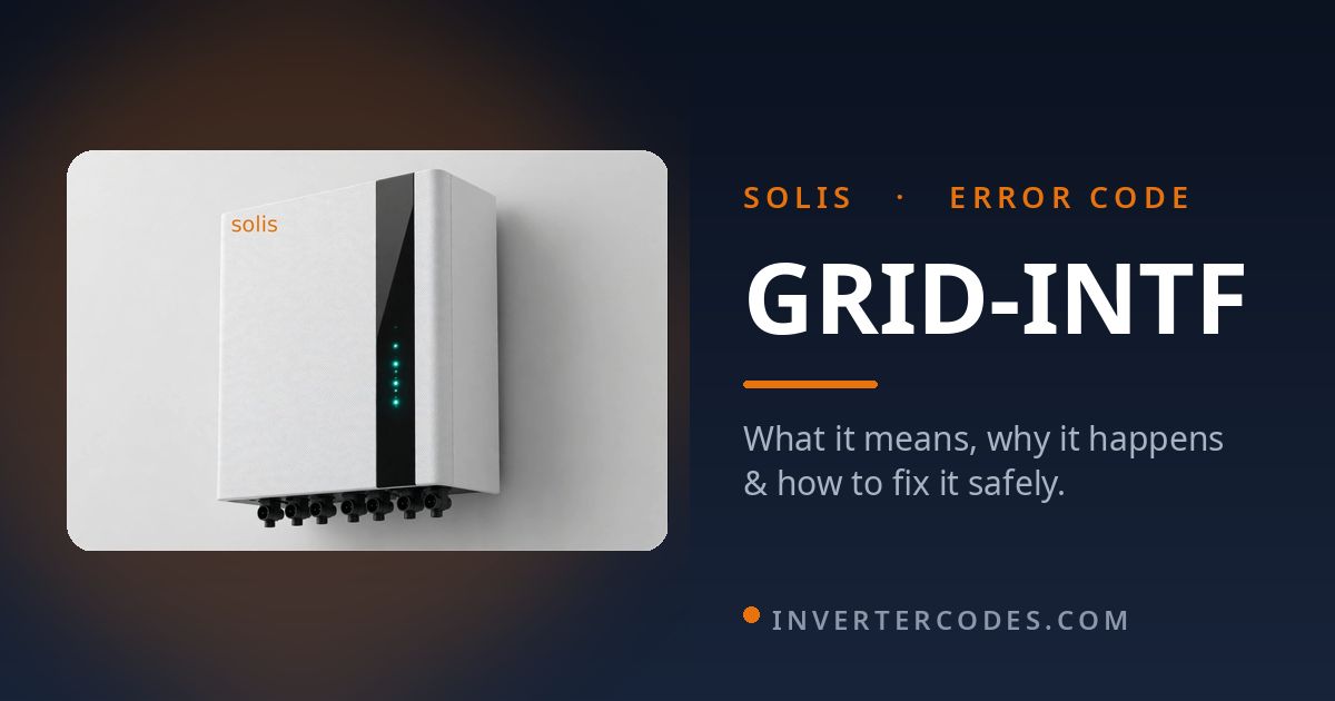 Solis Inverter GRID-INTF Error: Meaning, Causes & Safe Fix