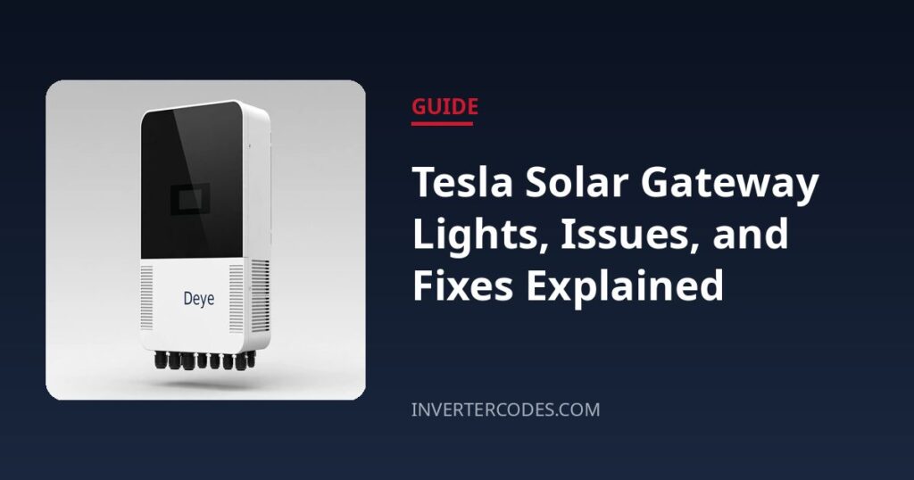 One X Solar Inverter Inverter Error Codes: Every Code Explained | InverterCodes
